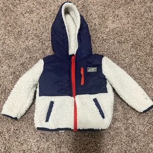 Eddie Bauer Navy Jacket with Red and White Accents